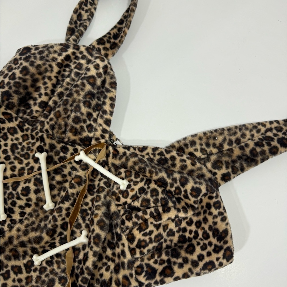 Halloween Women’s Costume leopard Dress Cave Woman Size S - Picture 7 of 10